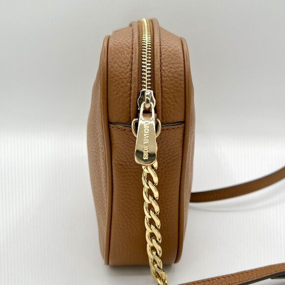 Fulton Cross-Body Bag Michael Kors Acorn Brown Pebbled Leather Large East West - Picture 4 of 16